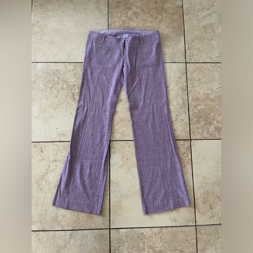 Purple linen blend pants